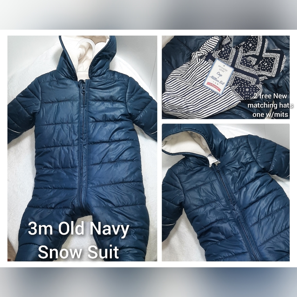 Old Navy Puffer Bunting | Navy Blue | Unisex | Winter Suit | 2 Free matching Hat